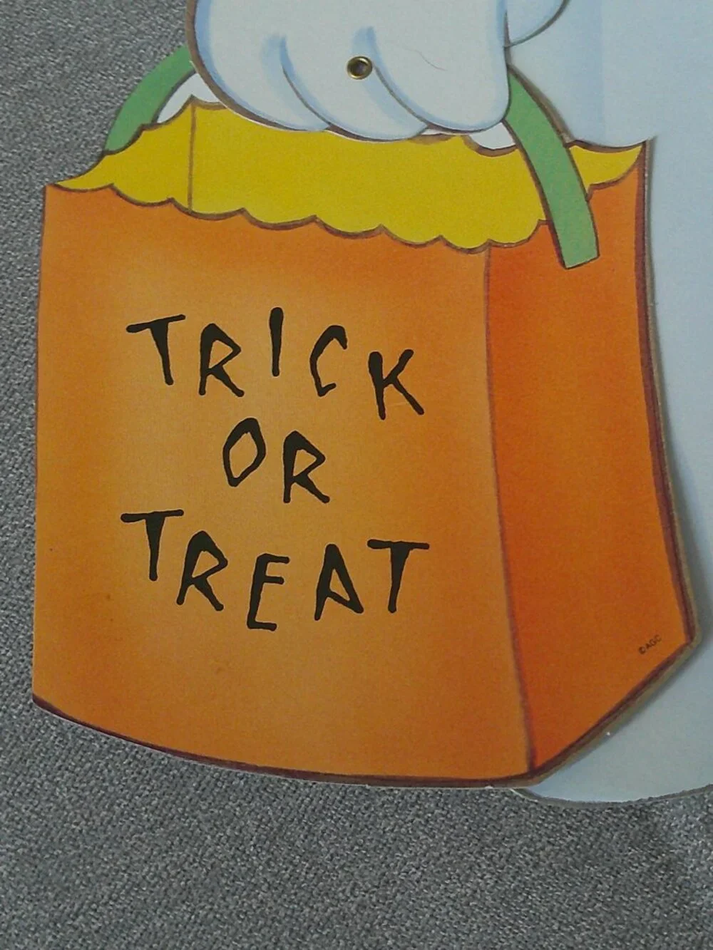 Vintage 1989 American Greetings Mr. Pumpkinhead Jointed Cardboard Cutout